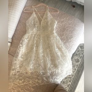 Spaghetti strap dress with lace